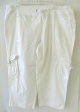 Chico's Zenergy Crop Pants Elastic Drawstring Waist Cargo Pockets Wht 2 10715