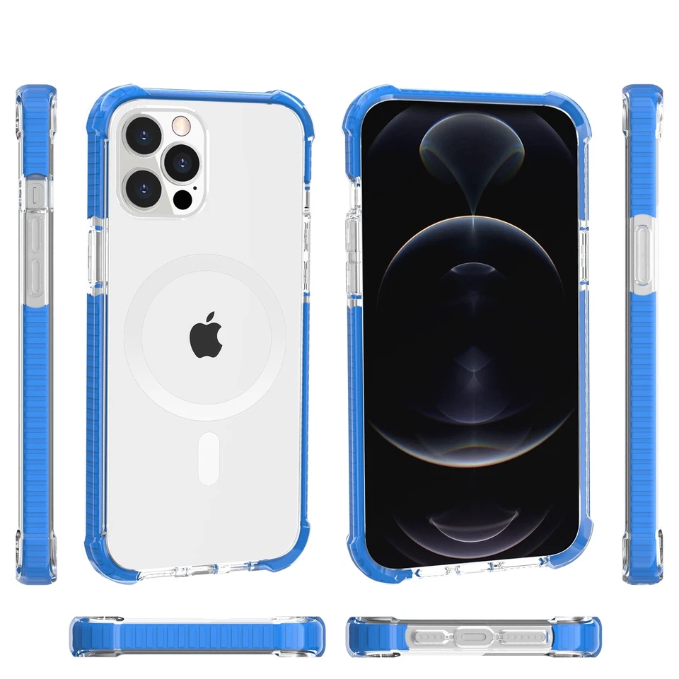 Funda trasera delgada para iPhone 13 Pro Max 13 enchapada transparente Mag Safe Foto 4 de 4