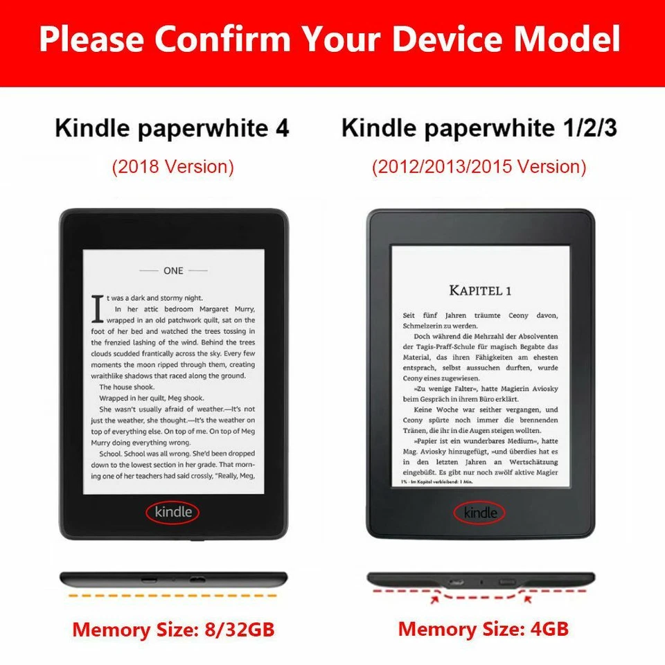 Protective Shell Cover Smart Case For Kindle 8/10th Gen Paperwhite 1/2/3/4 - Image 2 of 4