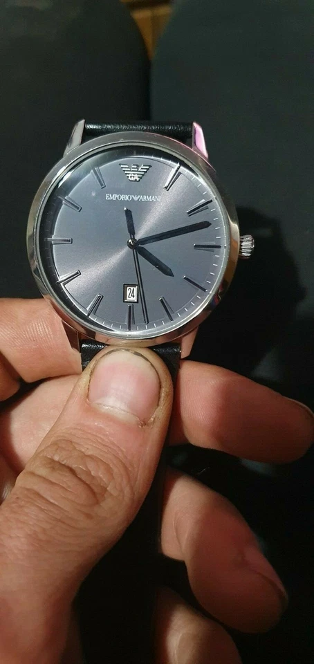 Emporio Armani, Leather wrist Watch, Black Dial. - image 4 of 4