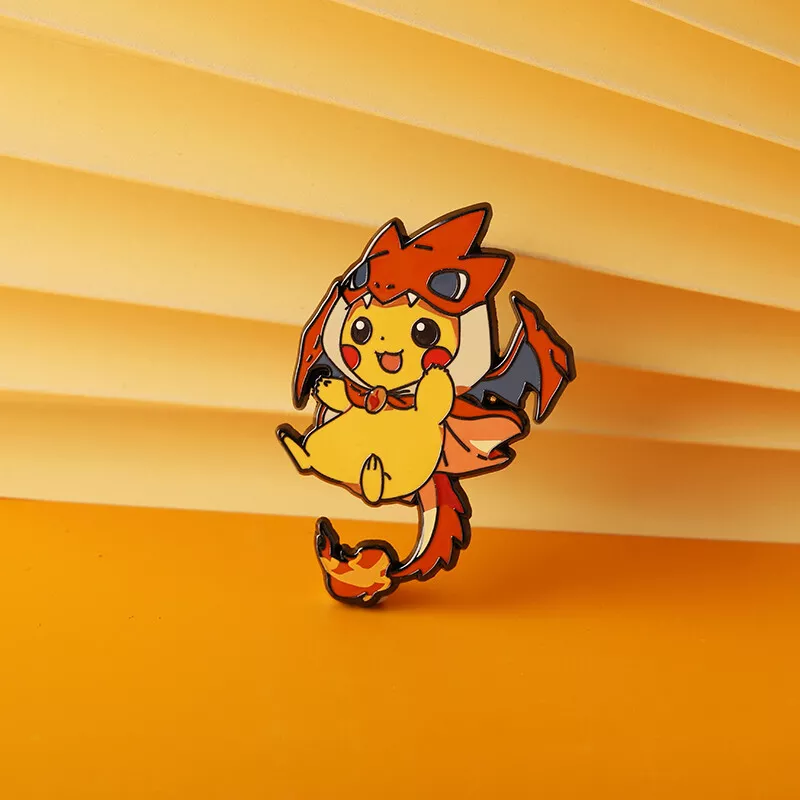 Pokémon Cartoon Metal Badge Anime Figures Pikachu Charizard Mega X Y  Fashion Jewelry Accessories Brooches Toys Enamel Lapel Pins