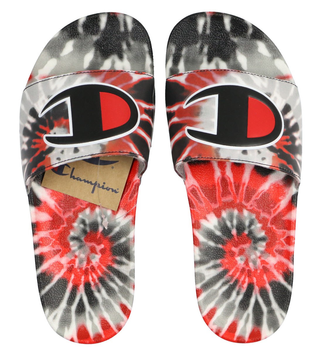 CHAMPION Youth IPO Tie Dye Slide Sandals sz 6Y Black Red  display picture 2
