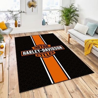 Harley Davidson Rug, Harley Motocycle Rug, Davidson Carpet, American Legend Rug