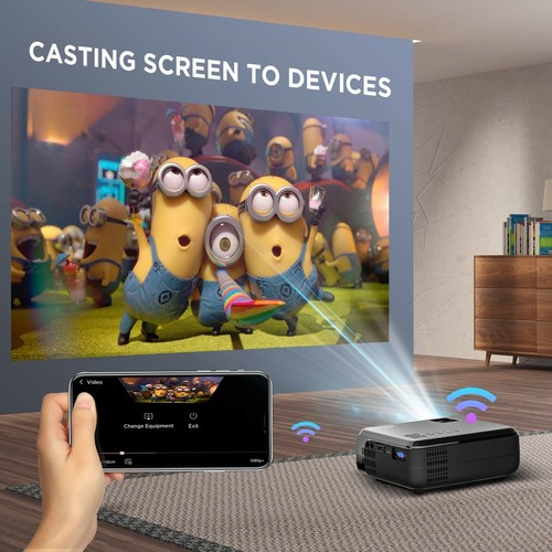 BOMAKER WiFi Projector, Full HD Native 1080P Supported Portable Projector, 6500 - Picture 4 of 12