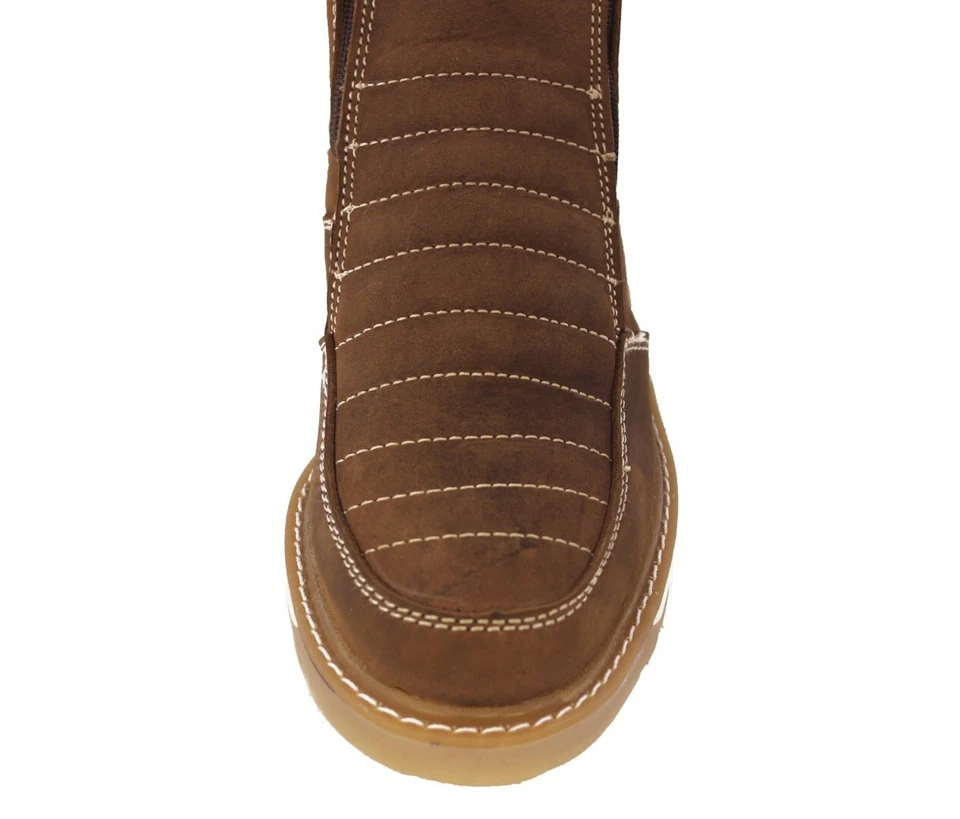 Botas de Trabajo Para Hombre Marrón Claro Cuero Antideslizantes Amortiguadores Bota Hombre Trabajo Foto 4 de 4