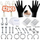 Body Piercing Kit With Needle Pack Nose Septum Belly Button Piercing Tool Kit 42