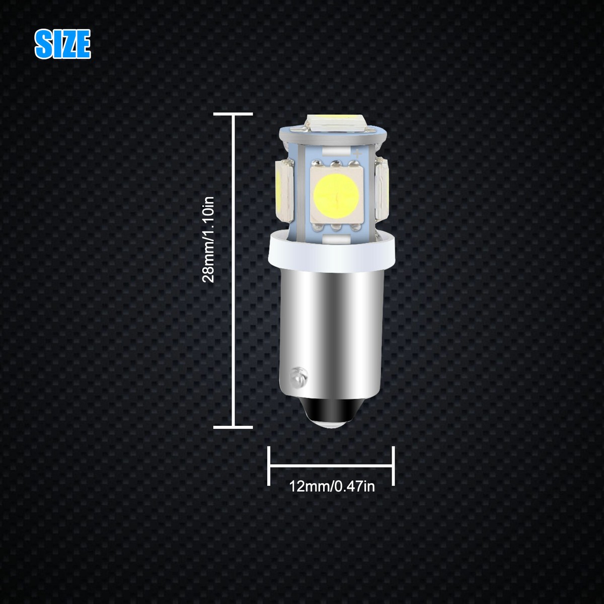 2PCS Ba9s T4W LED Bulb Super Bright Canbus Error Free Car Parking
