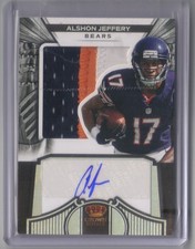ALSHON JEFFERY 2012 CROWN ROYALE SILVER HOLOFOIL PATCH RC AUTO 020/149 BEARS