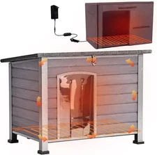 Aivituvin Heated Insulated Dog House Outdoor for Winter  All-Around Iron Frame