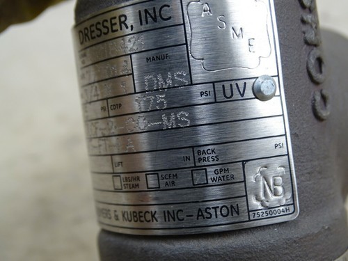 Dresser Consolidated Pressure Relief Valve 3/4 x 1" 175 PSI, 19110LCF-2-CC-MS-3 - Picture 6 of 15