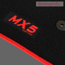 Mattenprofis Velours Fußmatten Logo rot für Mazda MX-5 MX5 ab Bj.11/2012 -