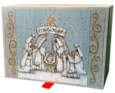 Christmas Blessings Manger 20 Assorted Religious Christmas Cards  Keepsake Box