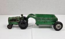 Vintage 1930's Arcade Cast Iron Tractor Bottom Dump Spreader