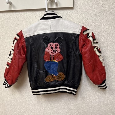 Disney レザージャケットMickey Mouse 90s ディズニー Vintage 90s Disney Mickey Mouse Leather Jacket Mens Small Mickey