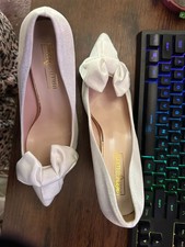 WOMENS WEDDING SHOES SIZE 7 NEW WITHOUT BOX SMALL HEEL WHITE