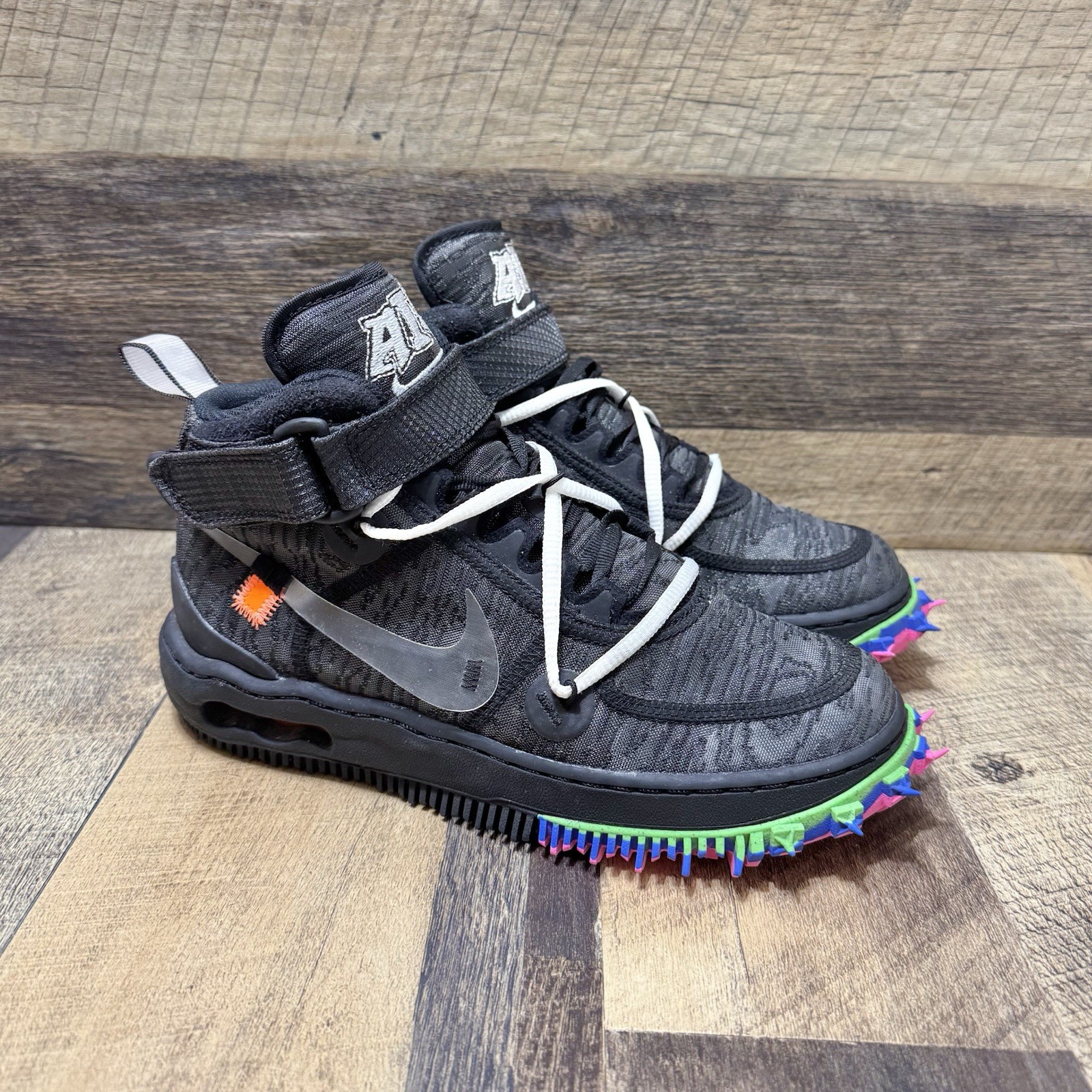 OFF WHITE X NIKE Nike Air Force 1 Mid x OFF WHITE nere DO6290 001 taglia 6 5 donna 5 uomo "