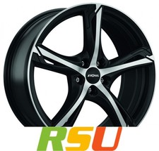 4x Ronal R62 jetblack-matt-frontkopiert 7.5x17" ET38 LK5 112 ML 76 Alufelgen ...