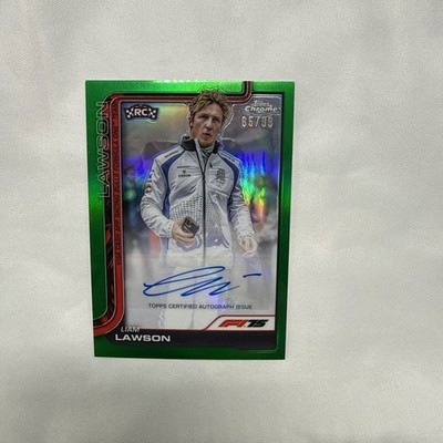 2025 Topps Chrome F1 Liam Lawson RC Rookie Autograph Auto Green 65/99 #CAC-LAW