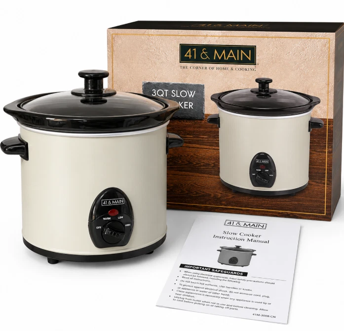 41 & Main 3QT Slow Cooker Crock Pot with Removable Stoneware Pot & Glass Lid
Opens in a new window o
