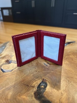 Exposures Red Leather Mini Photo Frame Holder Made in England