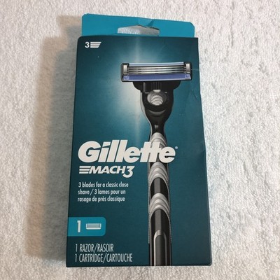 Gillette Mach3 Razor with 1 Cartridge Classic Close Shave 3 Blade Razor Handle