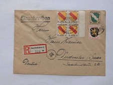 Franz&ouml;sische Zone Allgemeine Ausgabe Beleg Einschreiben Saarbr&uuml;cken Nr. 5