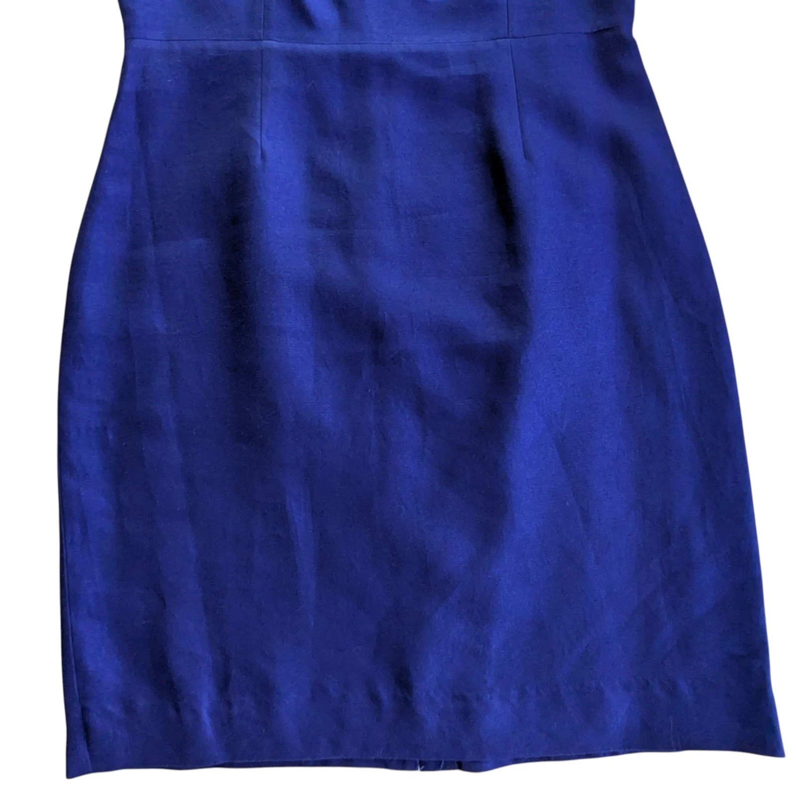 Abito tubino Kate Spade Amanda taglia 14 blu royal cobalto misto cotone seta nuovo con etichette