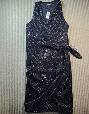 Express Dress Womens Large Sequin Midi Wrap Evening Cocktail Party Formal NWT
