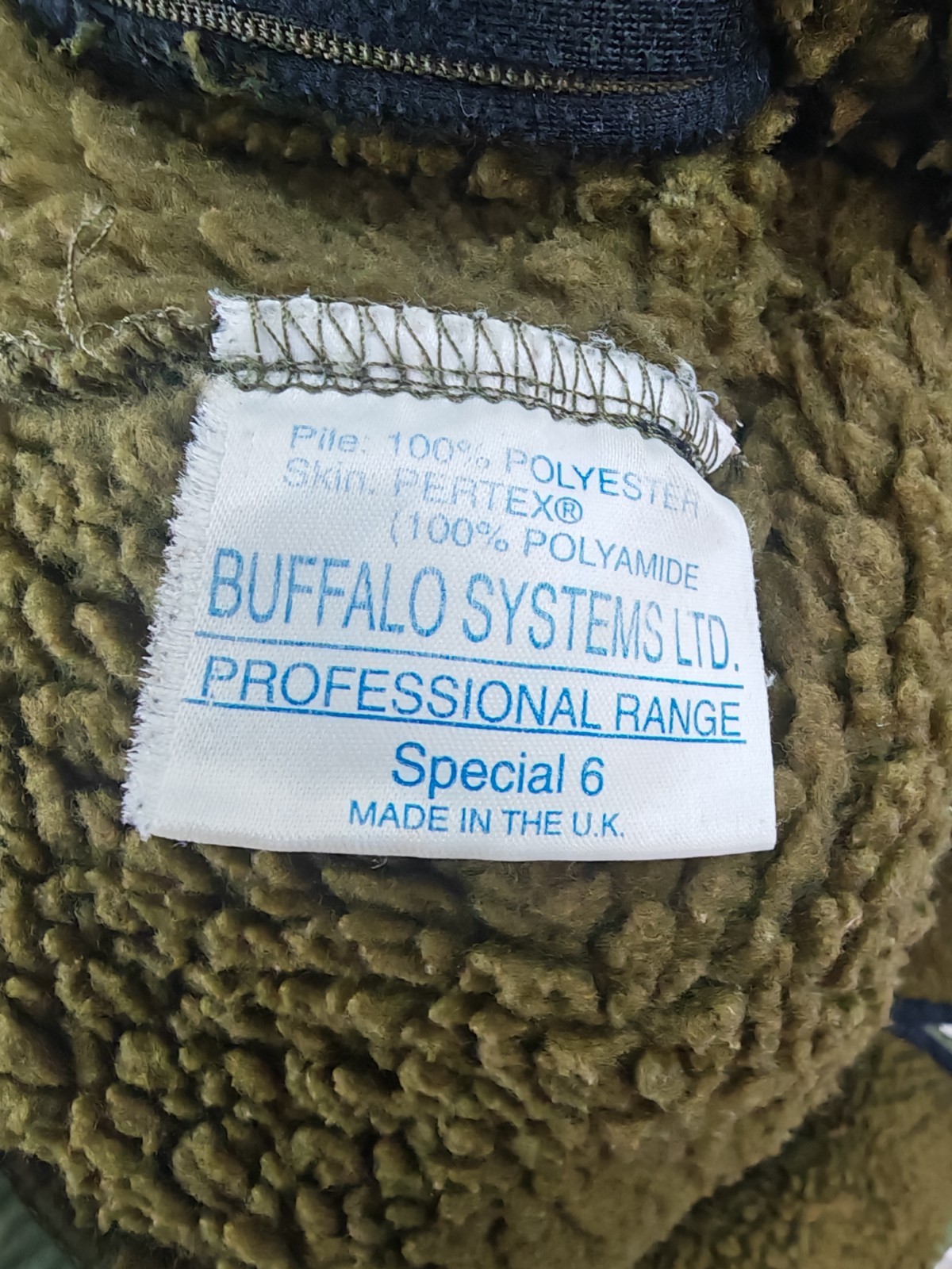 Buffalo Systems Special 6 Shirt Olive Green Pertex Fleece Smock Mens 44 UK Made image 5