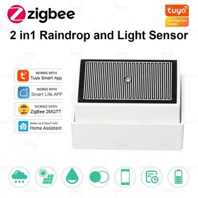 Tuya Zigbee Regensensor mit Sonnenlichterkennung Echtzeit Regenwassermelder Wor