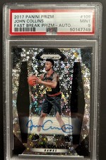 John Collins 2017 Prizm - #109 Fast Break Prizm Autographs (AU, RC)! PSA 9!