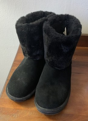 Koolaburra Aubrei UGG Boots Big Girl 4 (Women 6) Black Suede Mid Bootie 1135953K