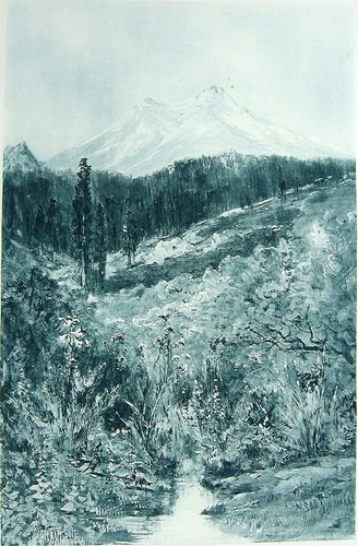 MOUNT SHASTA CASCADE MOUNTAIN RANGE SNOW PEAK ~ Antique 1888 Landscape Art Print - Picture 1 of 1