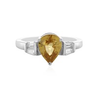 Cavill Ring 925 Silber Platinplattiert Mit Gelbem Zirkon 2,14Ct Damen