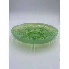 Antique Uranium Northwood Opalescent Raised Bowl/Plate