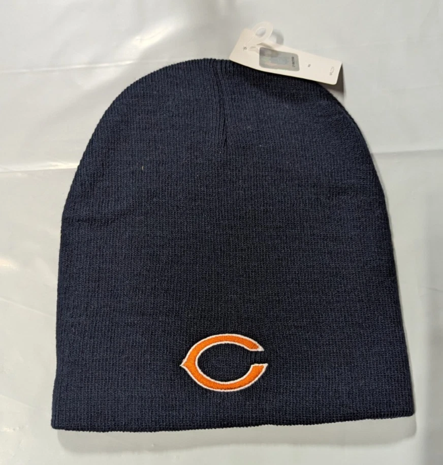 REEBOK Chicago Bears Knit Beanie Winter Hat Toque Skull Cap New NWT - Blue