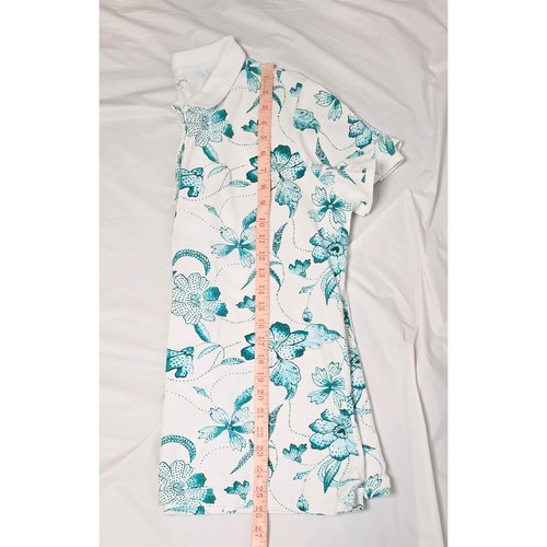 Laura Scott Top Women's XL White & Turquoise Floral Collared 5 Button Pullover - Picture 5 of 5