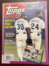 Topps Magazine Fall 1990 Ken Griffey & Ken Griffey Jr.  W/cards & Checklist