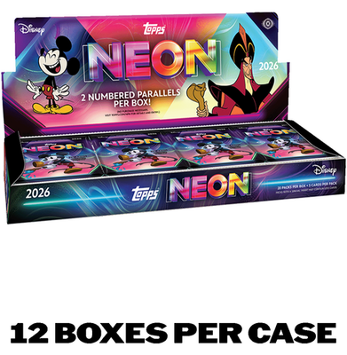 2026 TOPPS DISNEY NEON 12-BOX HOBBY CASE w/Chrome Brand New Sealed