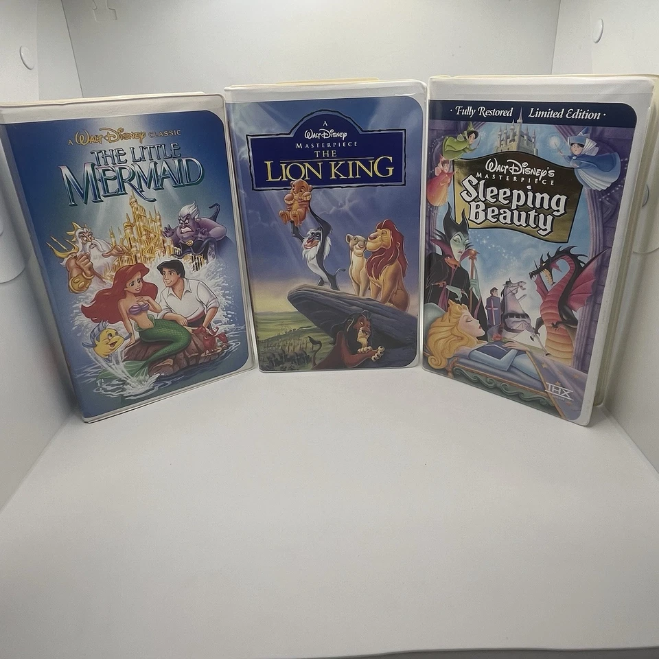 Disney Classics VTG VHS Lot Lion King Sleeping Beauty Little Mermaid blk diamond - Image 2 of 4