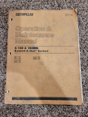 CAT Caterpillar 8-16B 10-20B Extend A Mat Screed Operation Maintenance Manual 