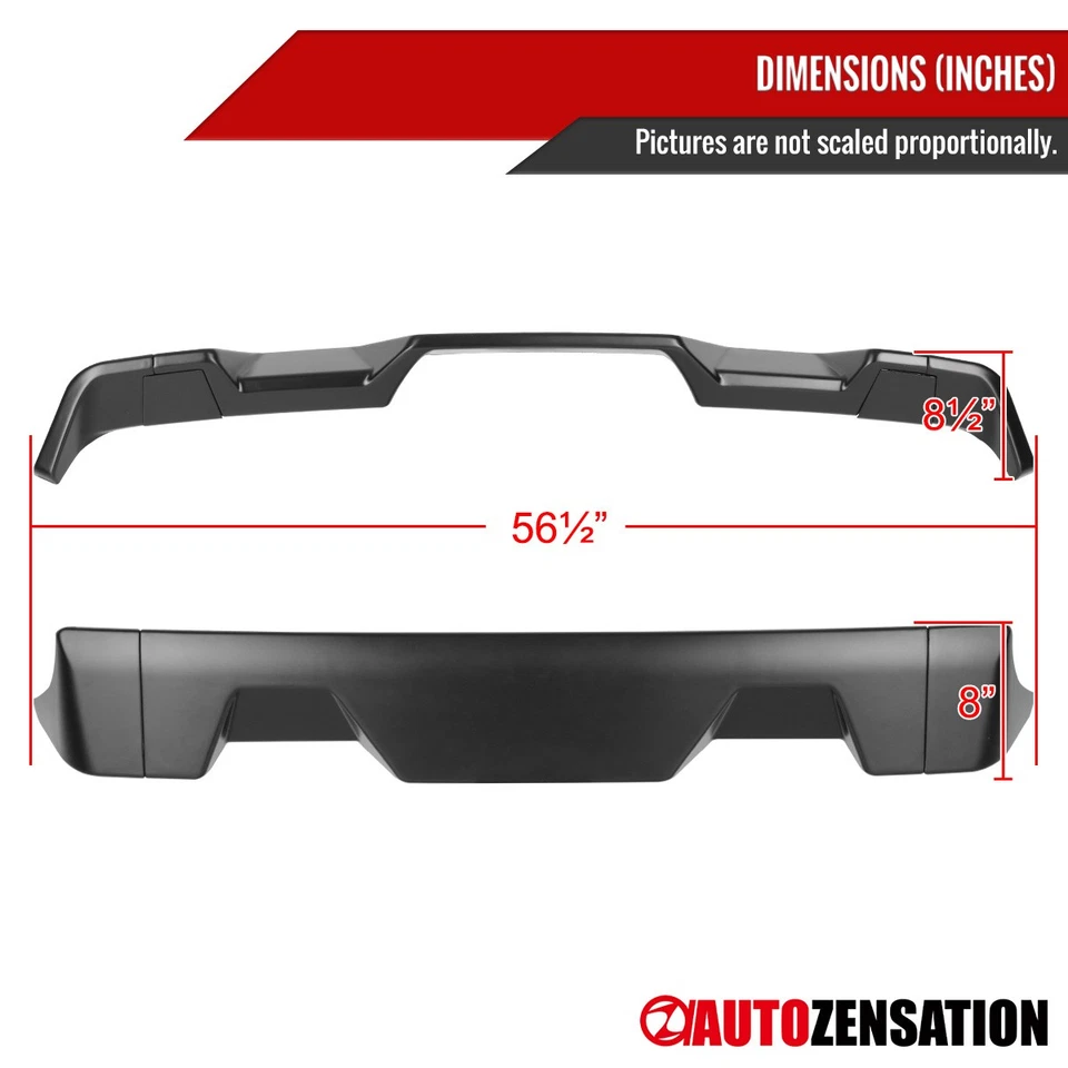 Fit 2007-2013 Toyota Tundra Matte Black Roof Truck Cab Spoiler Wing Lip 3PC Foto 4 de 4