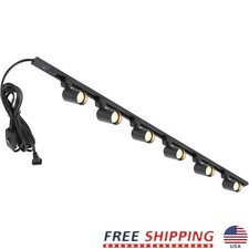 GU10 Track Lighting Kit Plug In Fixtures 6 Heads Adjustable Power Cord New