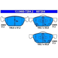 Satz Bremsbeläge Bremsklötze vorne für Honda Civic IX FB FK X FC | 23812756