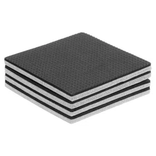 4 Pcs 2 1/2" Square Felt & EVA Furniture Pads, Floor Protectors, Gray+Black