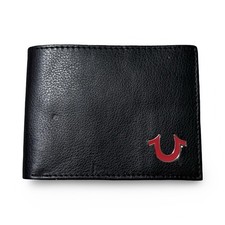 True Religion Mens Black & Red Bifold Wallet ...