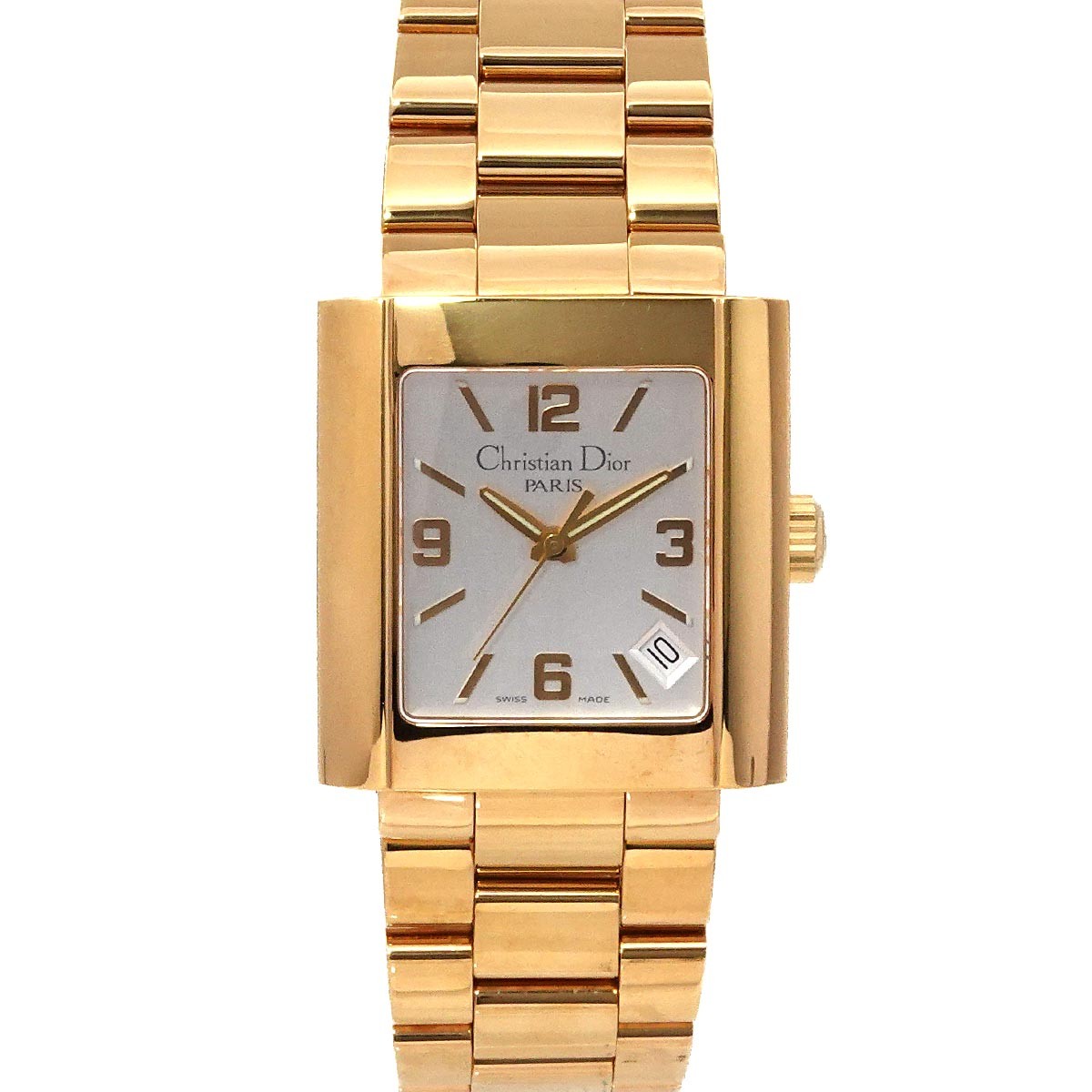 Christian Dior Riva D101-150 Quartz Date GP Silver Dial Mens Watch