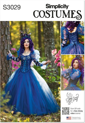 SS3029H5 Misses' Ball Gown Costume Sewing Pattern Packet by Raine Emery, Design