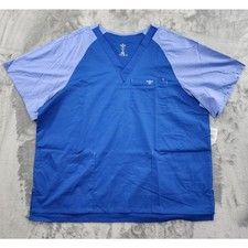 NEW Med Couture E-Z Flex Two Tone Raglan V-Neck Scrub Top Size XL Nursing 8417