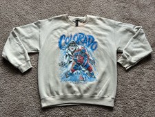 Colorado Dead threads Hockey Beige/Cream Crewneck Size Large 